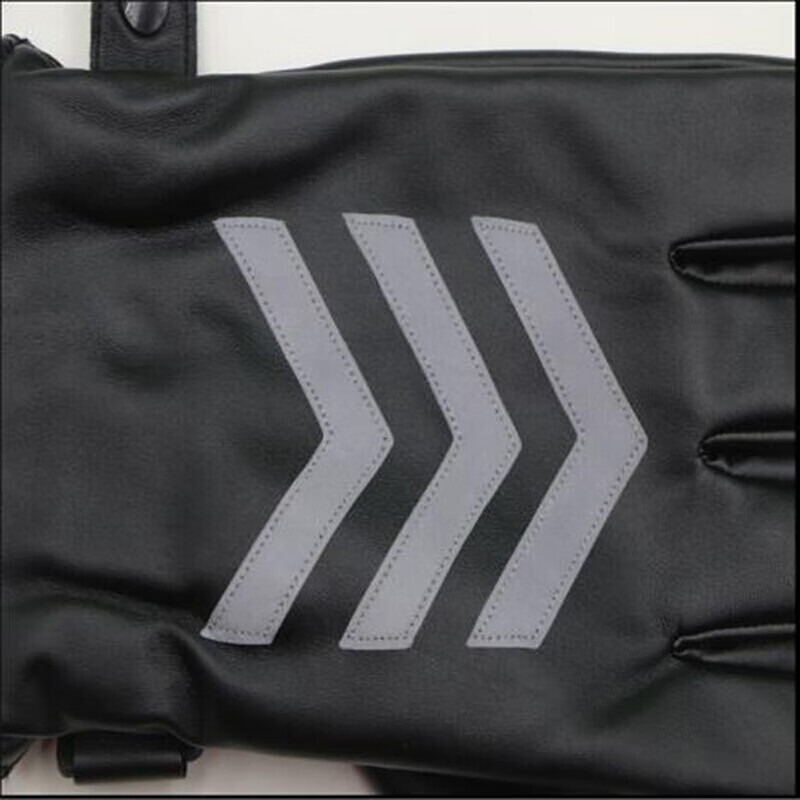 阿力牛AST-086 高亮反光加绒指挥手套 PU皮耐磨触屏手套 防寒劳保手套 防风保暖骑行手套 黑色升级款