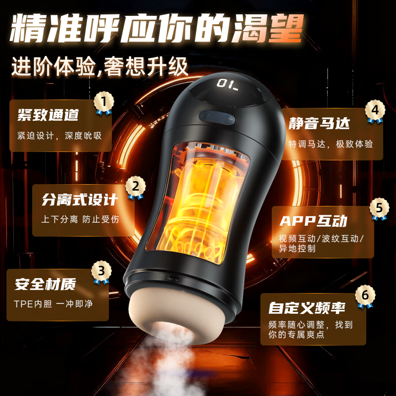 ZOBE电动飞机杯男用全自动加热吮吸吞吐自慰成人用品情趣玩具斐济圣杯 APP控制|隐私发货|安全材质