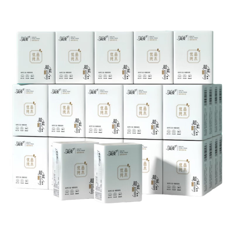 【活动专享】简爱手帕纸 6片装无香便携纸巾小包抽纸卷纸卫生纸 【柔韧亲肤】 3层 6片*20包