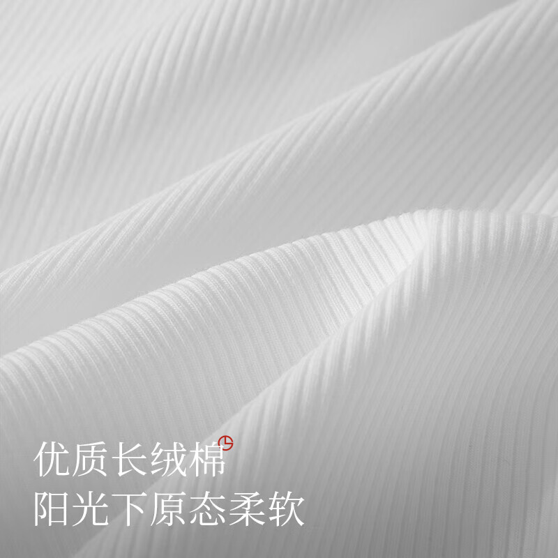 金利来（Goldlion）女士T恤女夏季长绒棉短袖舒适透气修身显瘦百搭罗纹打底衫纯色 花灰色 M (160) 建议拍大一码