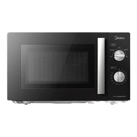 美的家用微波炉节能一级能效 变频800W 小型20升转盘式均匀加热 经典旋钮式简易操控 pm20a1