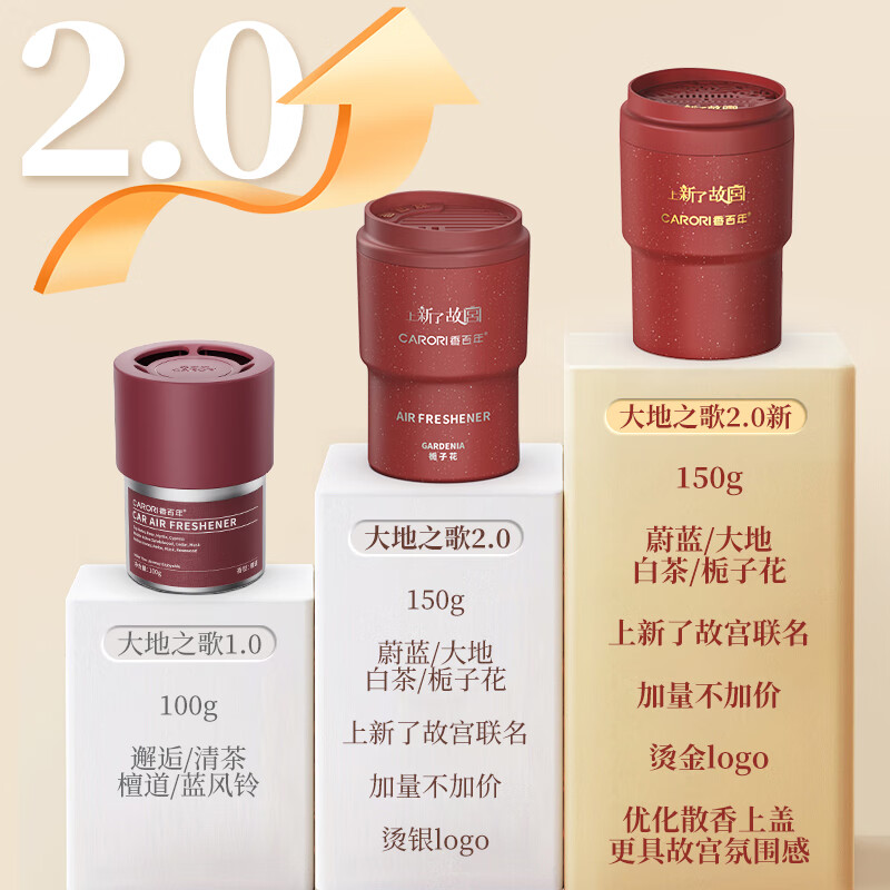 香百年【品牌直营】车载香薰香水香氛固体香膏汽车室内空气清新大地之歌 栀子花150g*1瓶