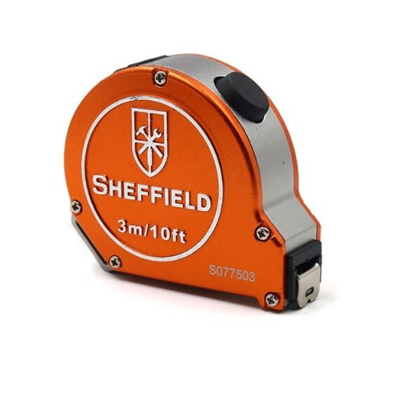 鋼盾S077503鋁合金自鎖卷尺鋼卷尺公英制雙刻度卷尺錳鋼尺 S0775033.0m/10ft