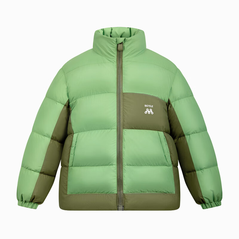 MQD三防抗菌绒儿童立领羽绒服松绿/黑色