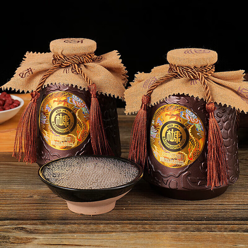 白水杜康【官方正品】浓香型纯粮食固态法白酒礼盒装商务宴请送礼自饮佳品 52度 500mL 6瓶 双龙献福-咖色