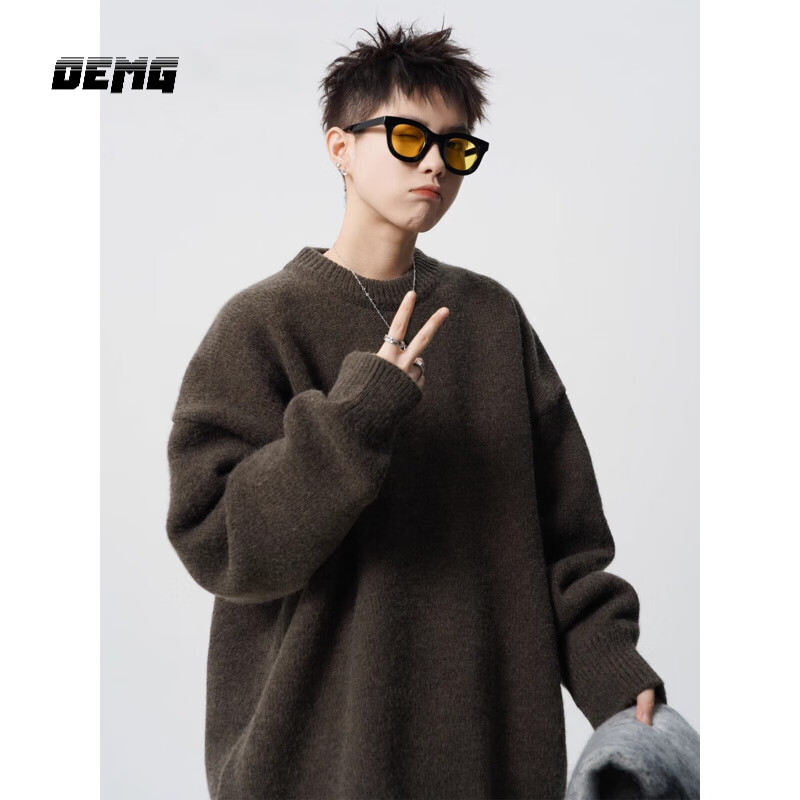 ���ڲ�����OEMG  �������ͷë����ʿ�ﶬ�����д����֯�����ɸ߽�Բ�����·� �ɫ 2XL [����130-150��] 75Ԫ