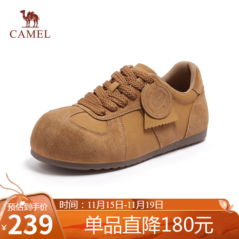 骆驼（CAMEL）勃肯鞋女松弛舒适大头平跟休闲鞋 L25A700113 深蓝  37 