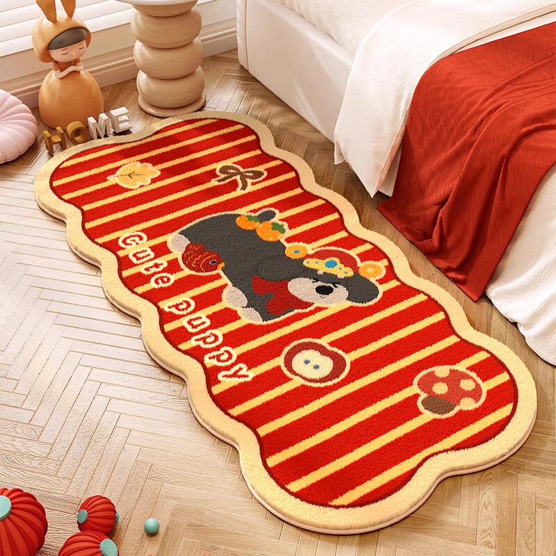 KAYE卧室床边毯加厚仿羊绒地垫儿童房间衣帽间床边地毯床前飘窗小毯子 FYR-Y米拉小狗-01 50X140cm