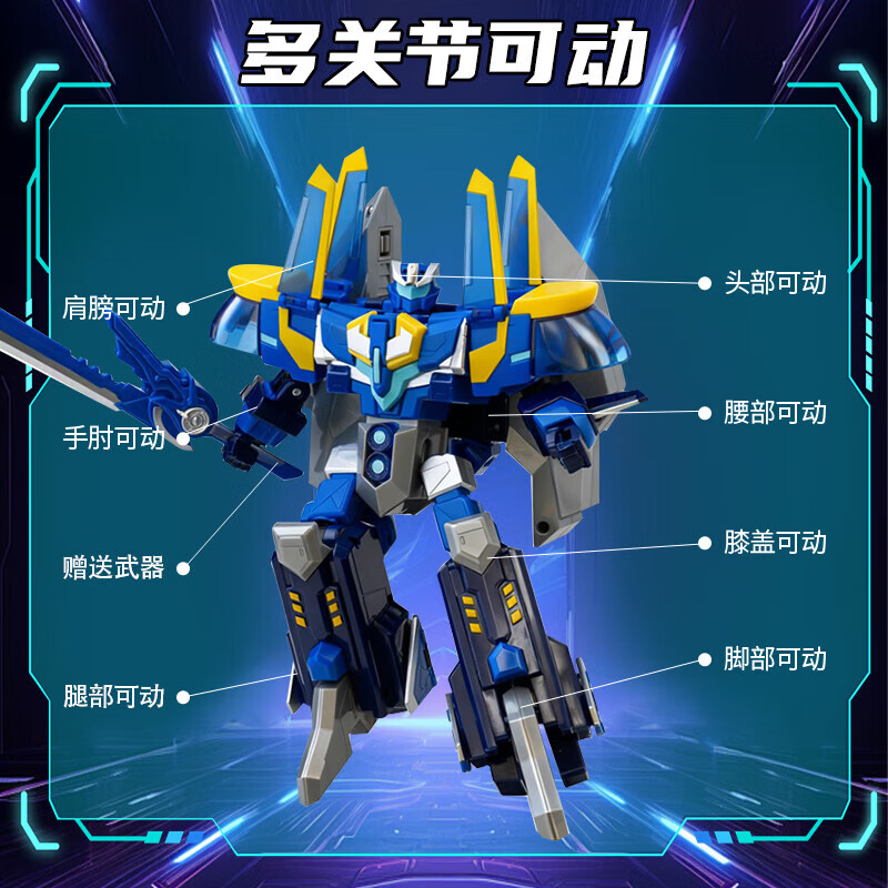 梵思奇钢铁飞龙5星野龙骑烈阳先锋男孩玩具合体机器人手办模圣诞节礼物 【豪华版】烈阳前锋