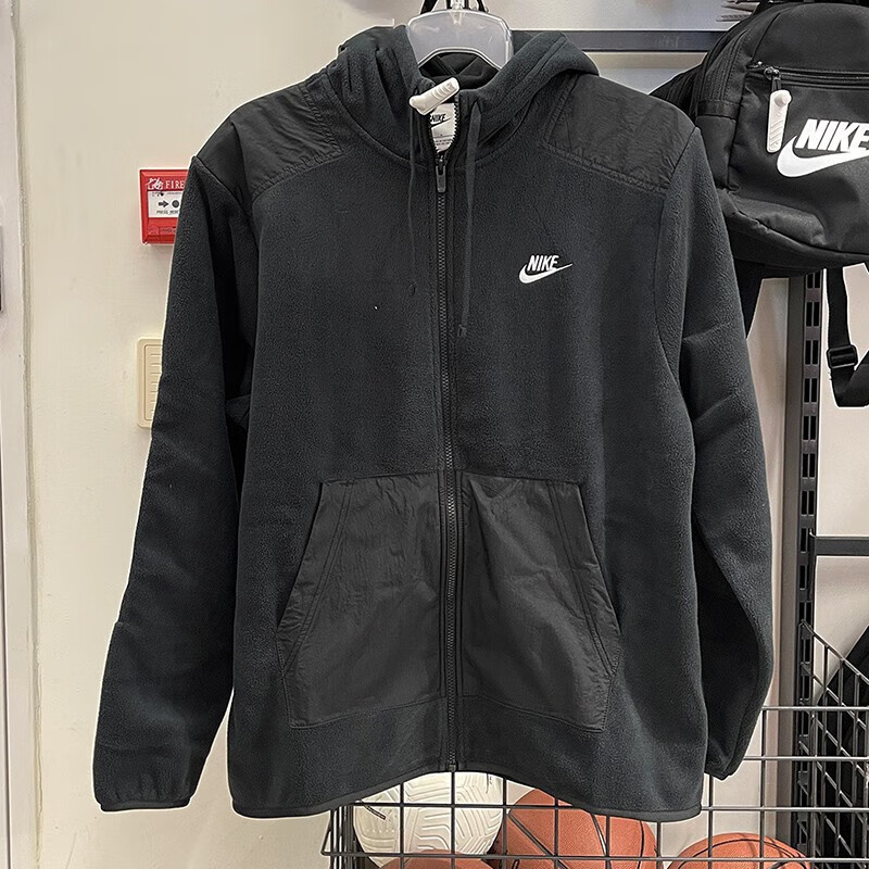 耐克（NIKE）外套男士秋冬季新款运动服保暖摇粒绒连帽夹克DD4883-010 DD4883-010黑色 S