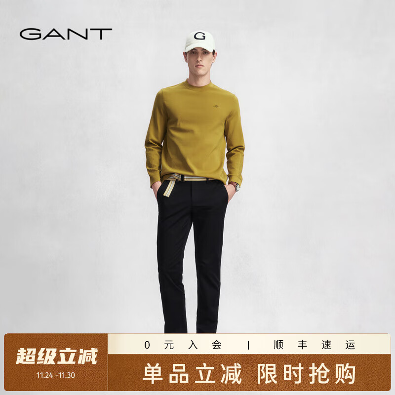 GANT/甘特春季新款男装时尚修身纯色通勤百搭直筒西装商务休闲裤 5-黑色 31