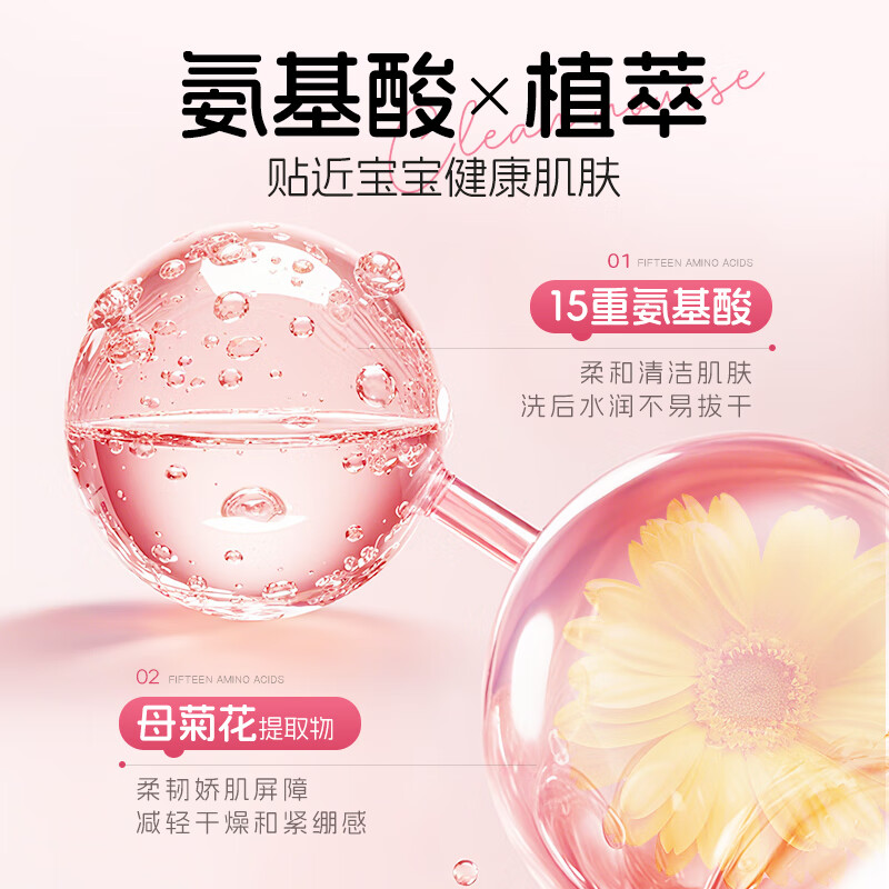 韩伦美羽儿童私密清洁洗液【按出来是泡沫】宝宝洗屁屁私处外阴周边护理液 200ml*2瓶