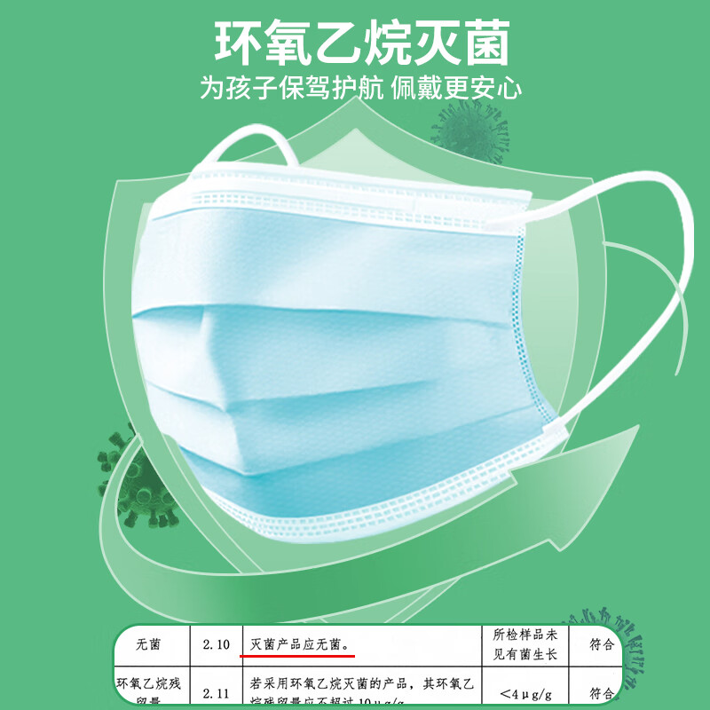 江赫 儿童一次性医用外科口罩 灭菌级 含熔喷布舒适透气保暖 【灭菌级】医用外科口罩 100只/10袋