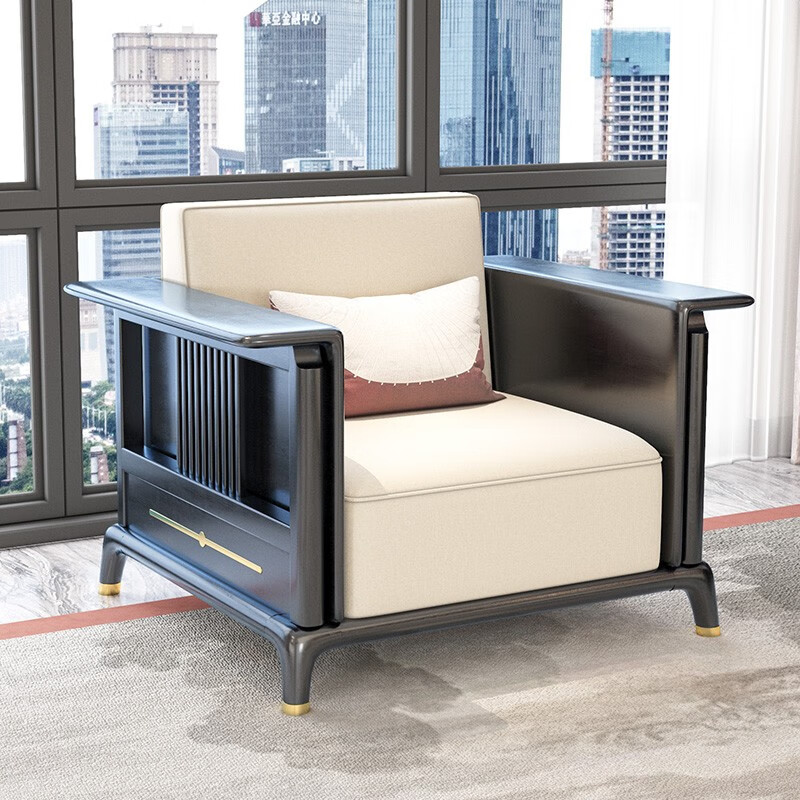 巴适伯爵沙发客厅新中式实木沙发组合中国风酒店样板间定制家具别墅