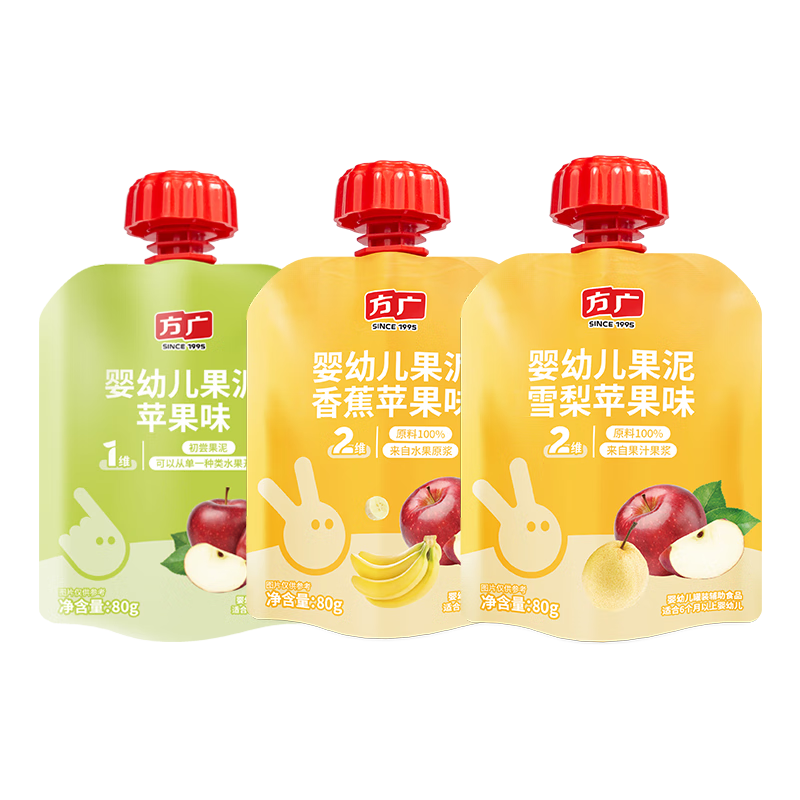 ����Ӥ�׶�����PLUS�����ӱ�����ͯ����ˮ������÷�߲˸�ʳ������ 7��ƻ���� 80g*7�� ����װ 91.53Ԫ��3��(��30.51Ԫ/��)