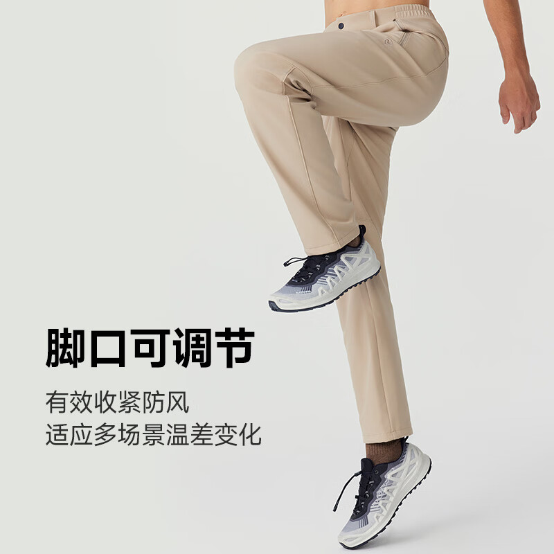 诺诗兰秋冬户外男女加绒保暖软壳裤防泼防风弹力徒步登山风雪长裤 燕麦咖色-男 175