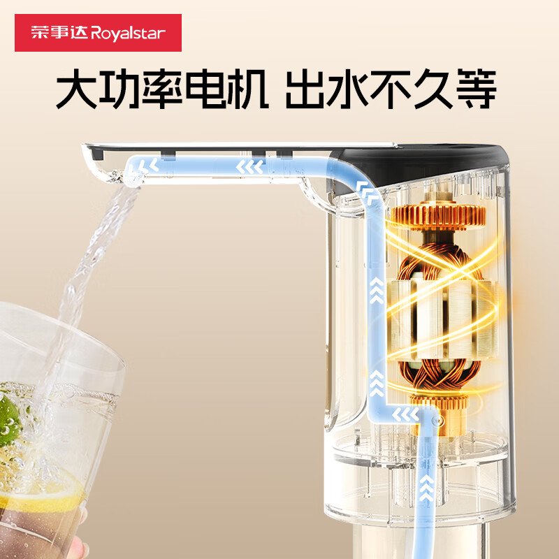 荣事达抽水器桶装水饮水机抽水泵电动吸水器水桶压水器取水器自动上水器 【强推杀菌灯】可抑菌+折叠