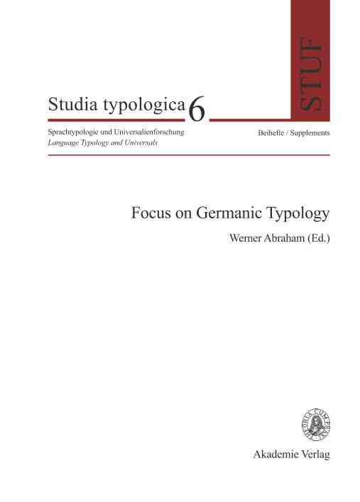 预售 按需印刷 focus on germanic typology
