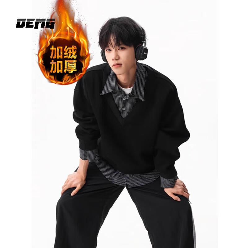 ���ڲ�����OEMG POLO���޼Ӻ������������ʿ�ﶬ���¿�ײɫƴ�����и߼������� ���޺�ɫ XL [����110-130��] 97.6Ԫ