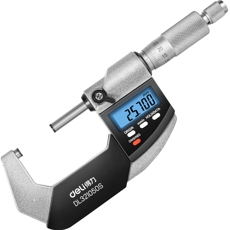 得力（deli）外徑千分尺25-50mm高精度機械數顯兩用螺旋測微器0.001mm測厚儀