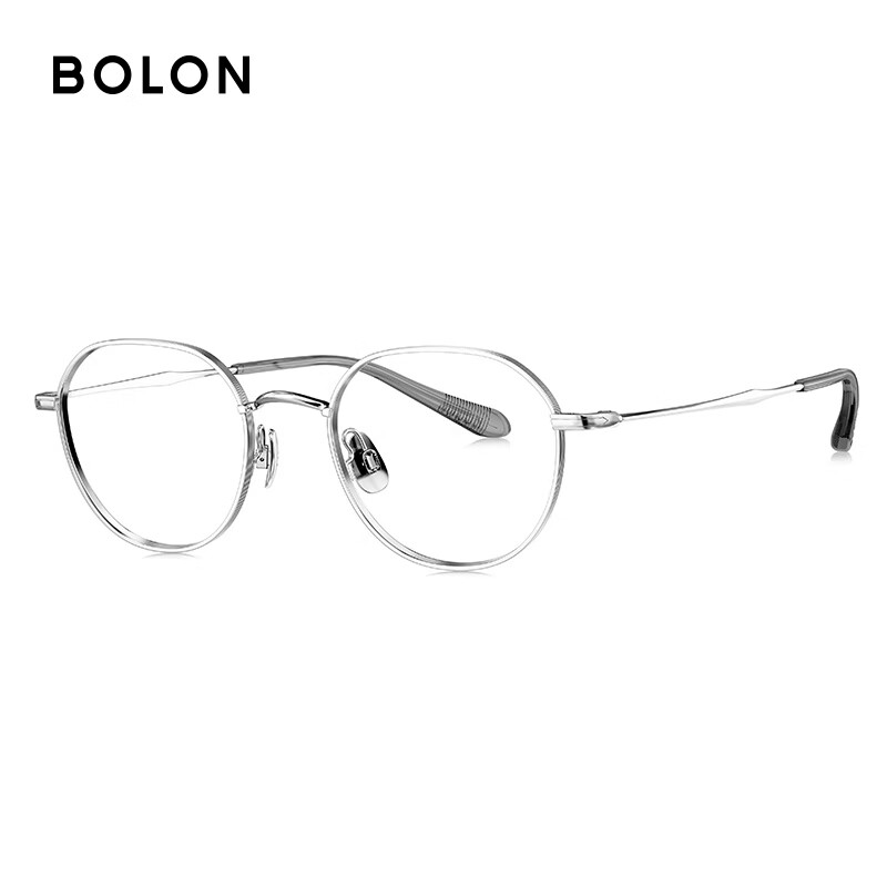 暴龙(BOLON)近视眼镜框 秀气圆框文艺镜架 近视配镜 BA7059 精选 B90-银色镜框 【单框无忧试戴】此项仅单框-如需镜片可自行选配