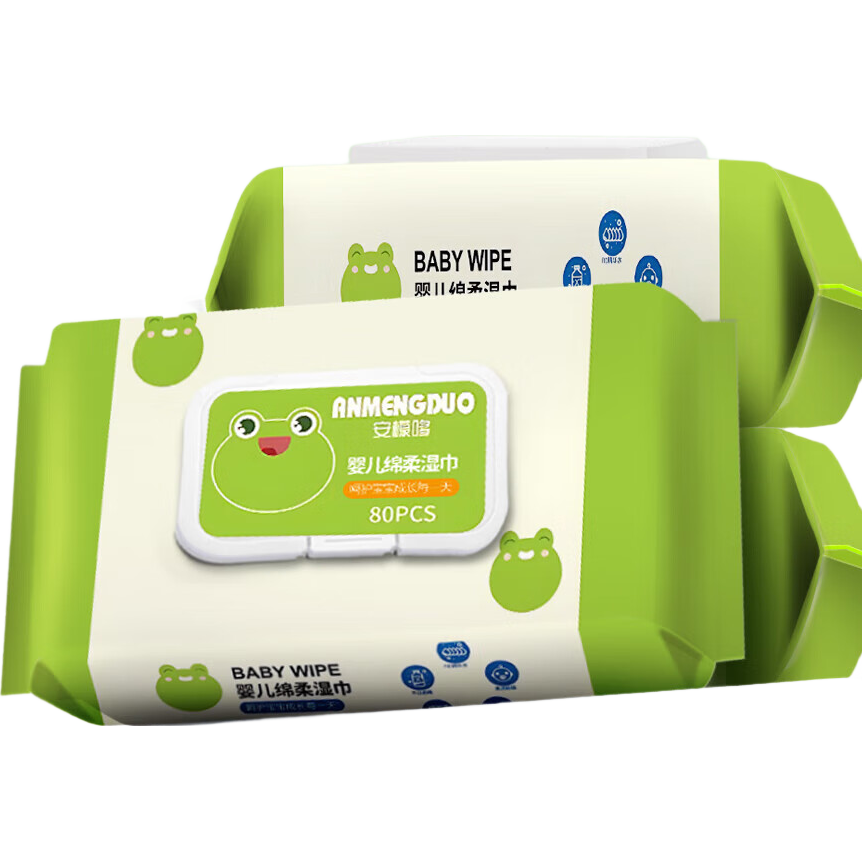 学生春游游学学校清洁纯水手口湿巾加大加厚特厚湿巾巨无霸清洁巾婴儿手口一次性学生湿纸巾大包装 80抽巨无霸手口 1包 -