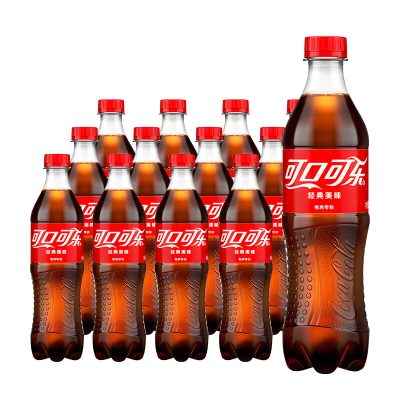 可口可乐（Coca-Cola）可口可乐雪碧芬达汽水经典碳酸饮料500ml 12瓶装正品可乐包邮整箱 含糖可乐500ml*12瓶