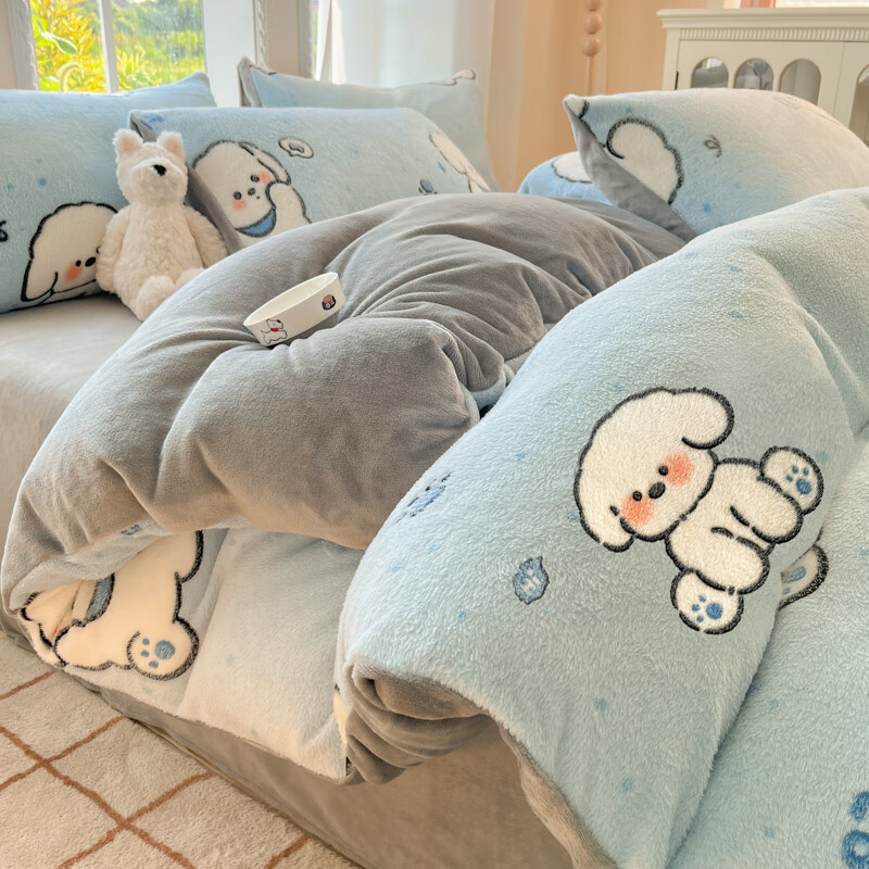 麦琪娜 雪花绒单被套双人被套单品被套水晶绒金貂绒单被套 绒毛细密柔软舒适 20支 机灵狗 200cm*150cm 京东折扣/优惠券