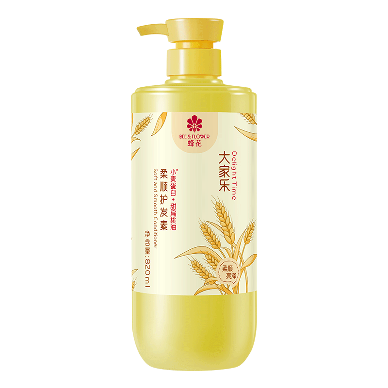 蜂花（BEE&FLOWER）大家乐护发素柔顺滋润女男士修护干枯毛躁大容量持久留香顺滑染烫 820ml