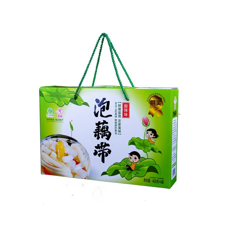 baoqi 湖北特产礼盒麻辣蒜蓉小龙虾藕带送礼加热即食大号液氮锁鲜大虾 湖北特产泡藕带【1600克装礼盒装】