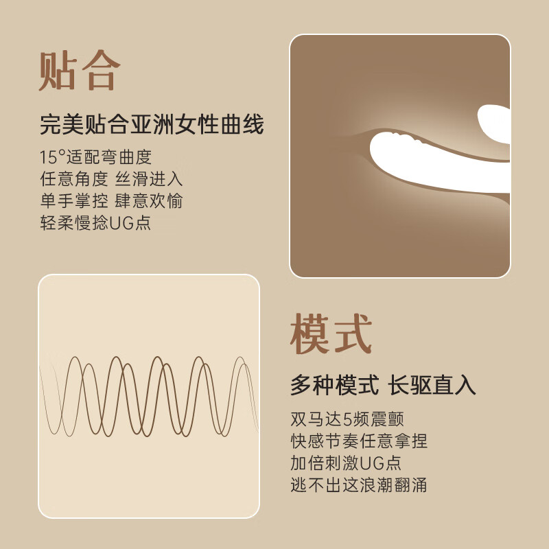 涩井震动棒女用av棒 高潮双震拍打抖动自慰器 女人专用成人情趣用品 奶白色