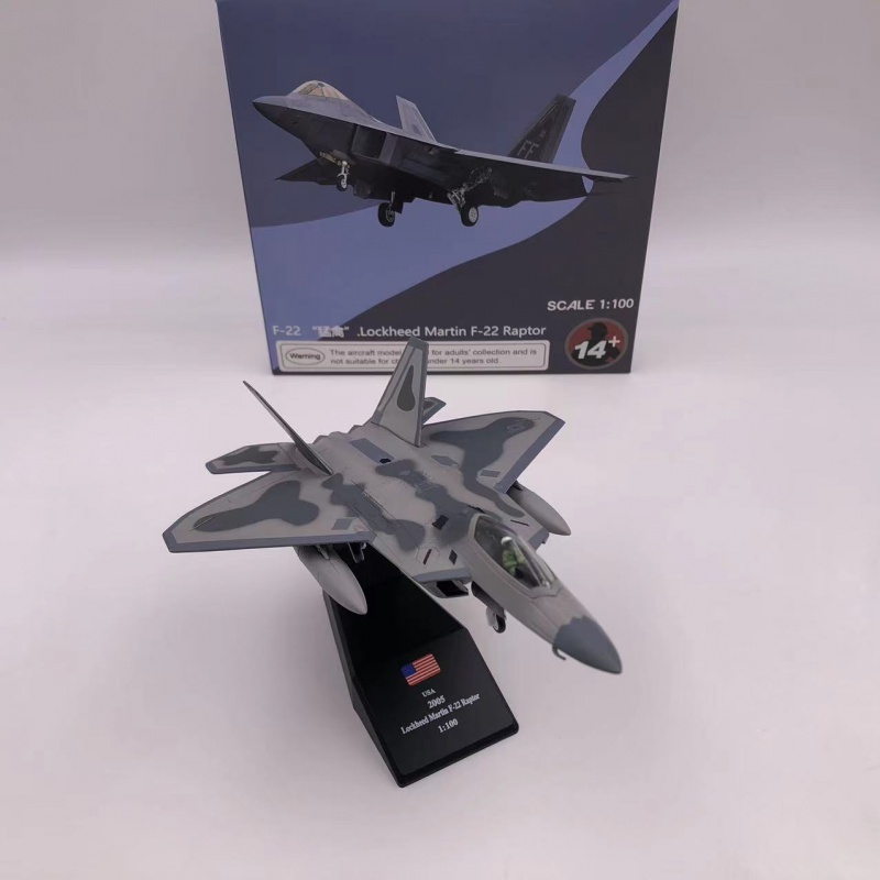 1/100f22战斗机美军隐形猛禽f-22仿真合金战斗机飞机模型成品摆件