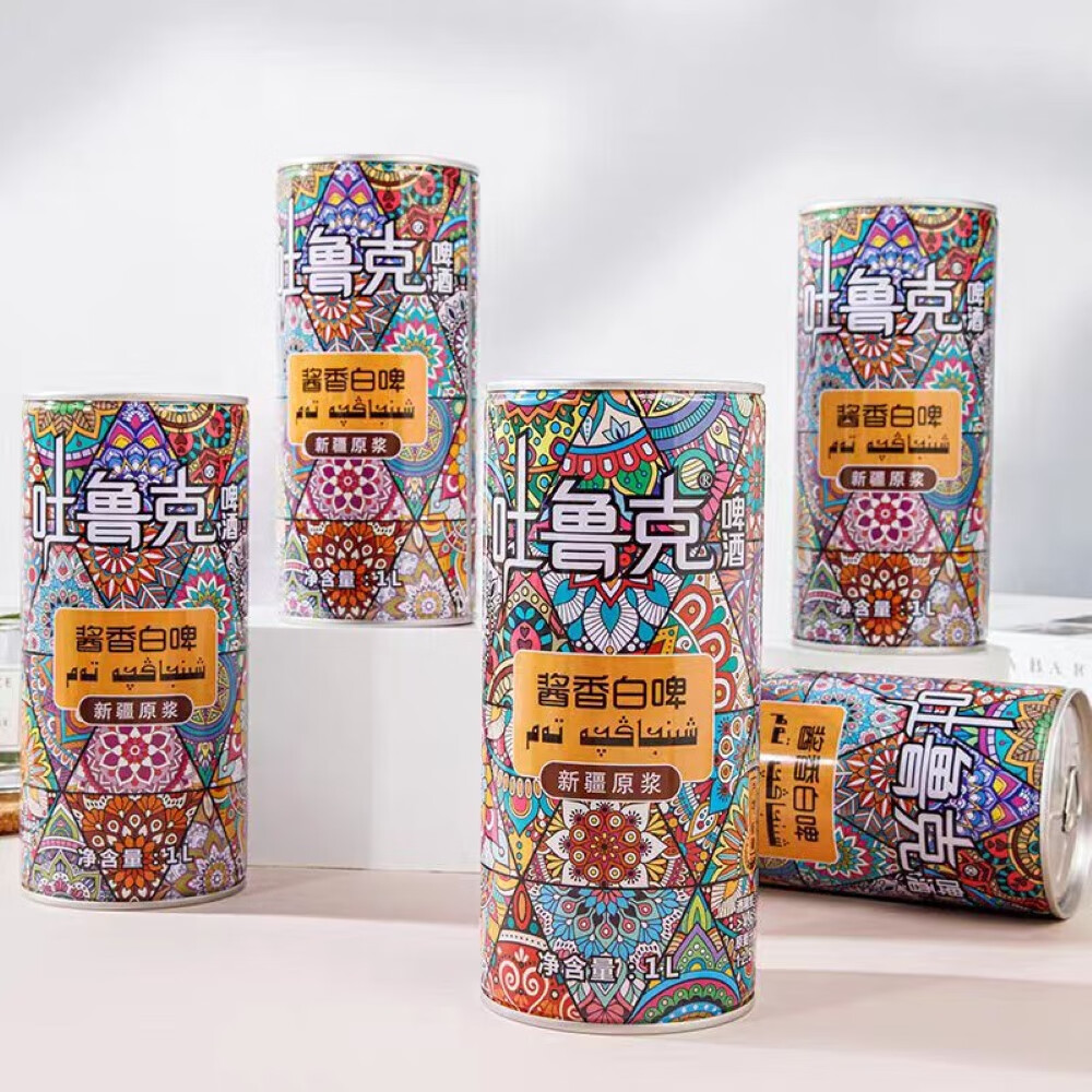 吐鲁克新疆   吐鲁克  酱香白啤 1L  上海直发16点前当天发江浙沪京东发 吐鲁克 酱香白啤1L*12罐