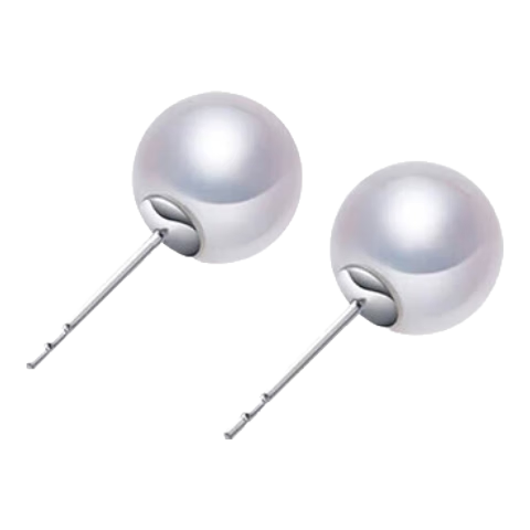 墨利亚贝珠珍珠项链正圆送女友老婆妈妈贝珠炫彩耳钉生日情人节礼物 炫彩珍珠耳钉（14MM）