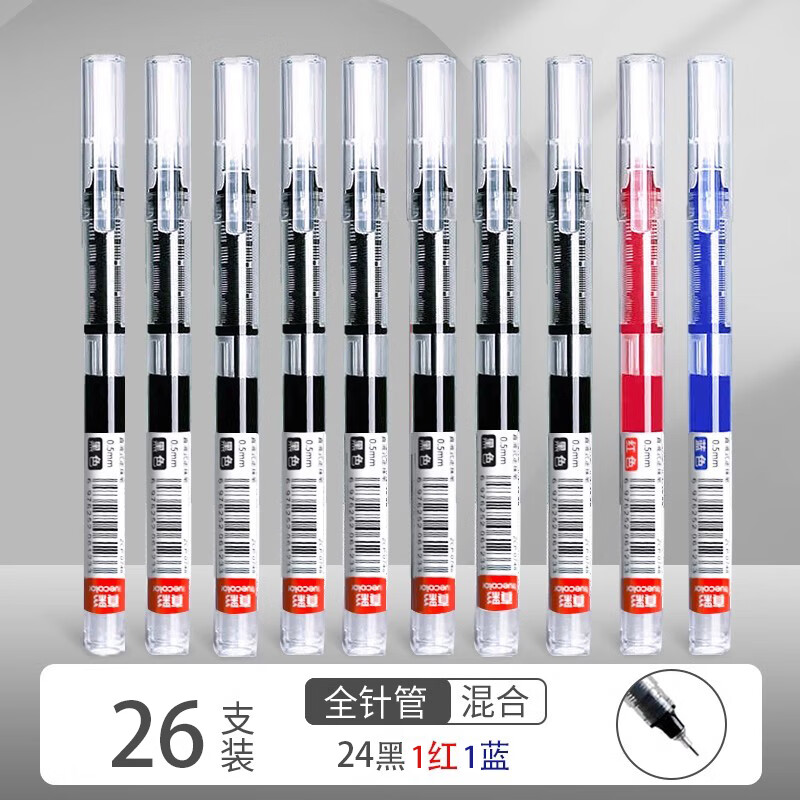 ֱҺʽԱʺɫ0.5mmȫٸɴд칫ǩֱѧľ߿ˢˮ ʵûɫ26֧-24+1+1 0.5mm