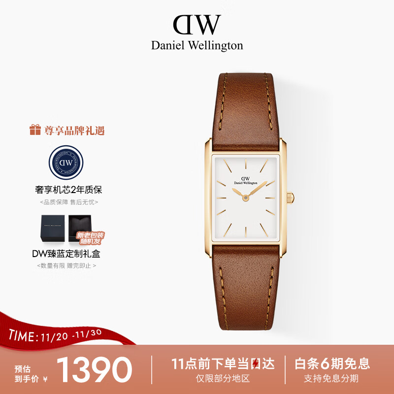 丹尼尔惠灵顿（DanielWellington）dw女表 Bound系列摩登方盘女士腕表送女友节日礼物DW0010069
