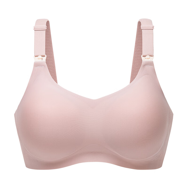 sohiwoo孕妇内衣哺乳文胸产后喂奶怀孕期专用秋季聚拢防下垂胸罩 轻雾粉 L【70D-70E；75A-75C】