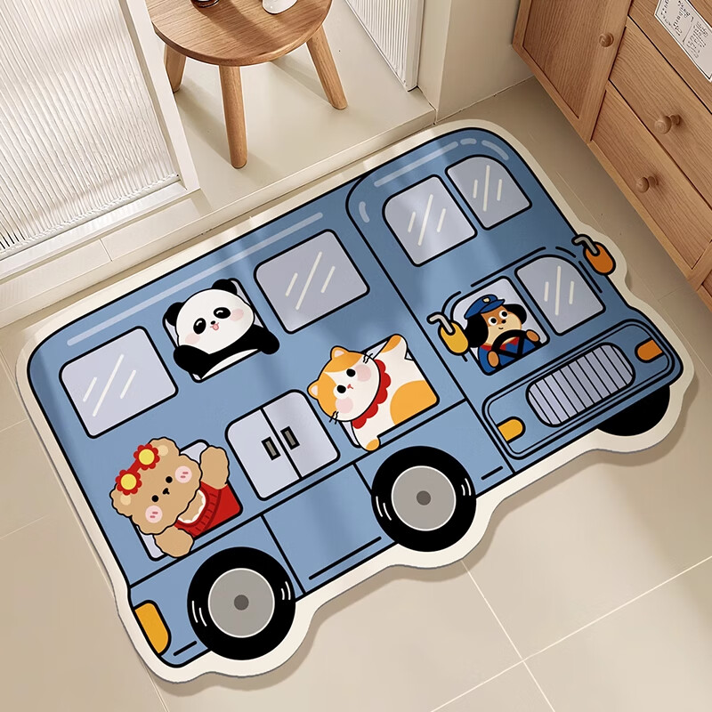 季象浴室地垫卫生间门口防滑垫家用脚垫淋浴房入户门免洗可擦吸水垫子 GZN-甜栎-洗洗熊 40x60 cm