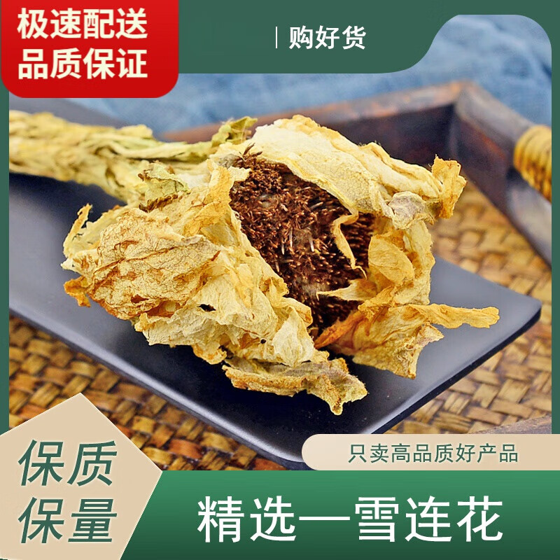 同仁堂(TRT)雪连花药材新鲜干莲新疆天山雪连花干花泡茶泡水泡酒 雪连(约10克) 1个*1袋