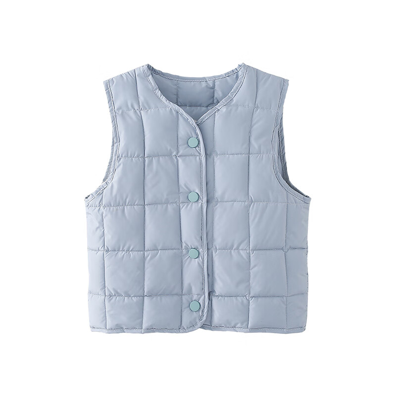 棉花堂儿童棉马甲秋装新款秋冬男童女童保暖透气小童背心坎肩 蓝色 90