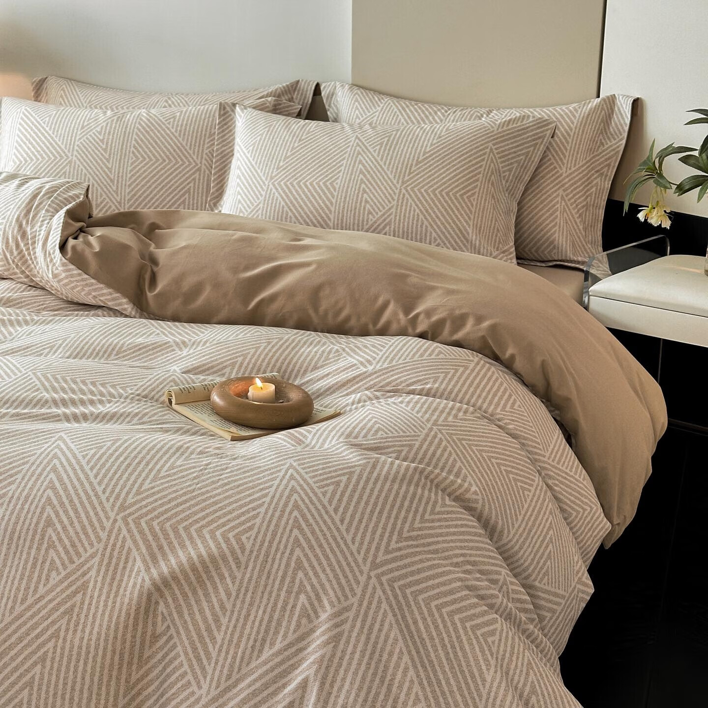 AIDLIA类全棉磨毛床上四件套纯棉床单被套床笠保暖床品套件 卢卡斯1 1.2m床 床单款 （被套160*210cm）