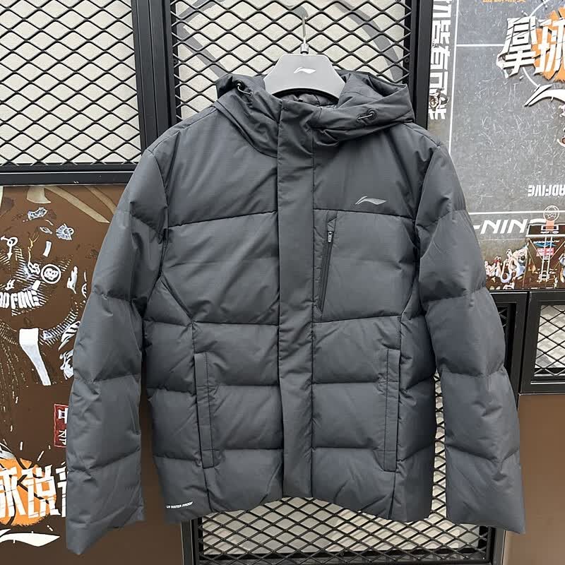李宁（LI-NING）羽绒服2025冬季新款男款保暖防泼水鸭绒短羽绒服外套AYMV153 黑色 | 充绒量L157克 XL167.5克 | AYMV153-1 XL