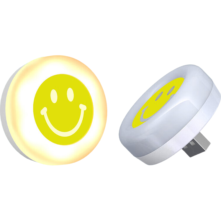 插电夜灯 床头灯 自动感应发光小夜灯光敏感应 婴儿喂奶灯起夜灯 USB直插小夜灯 USB直插笑脸暖光*1