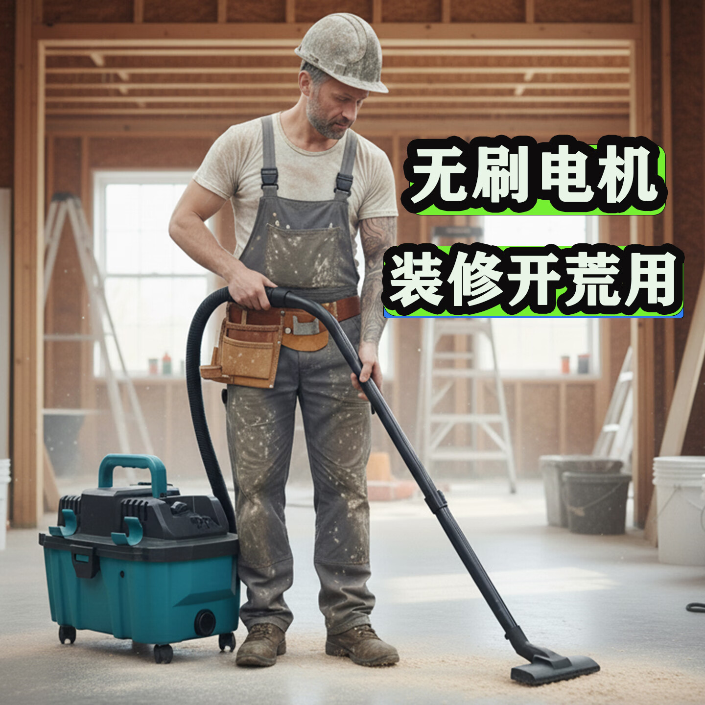 Toohello无线工业吸尘器家用大吸力锂电车载户外开荒保洁便携大功率箱式适用牧田电池充电干湿吸水吹风吸尘 【1电池】蓝干湿吹三用无线吸尘器大吸力