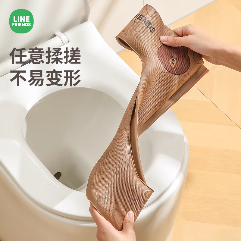 Creative art马桶圈马桶垫子保暖秋冬季加绒防水坐便垫套粘贴式拉链款四季通用 【防水免洗】布朗熊经典款1个