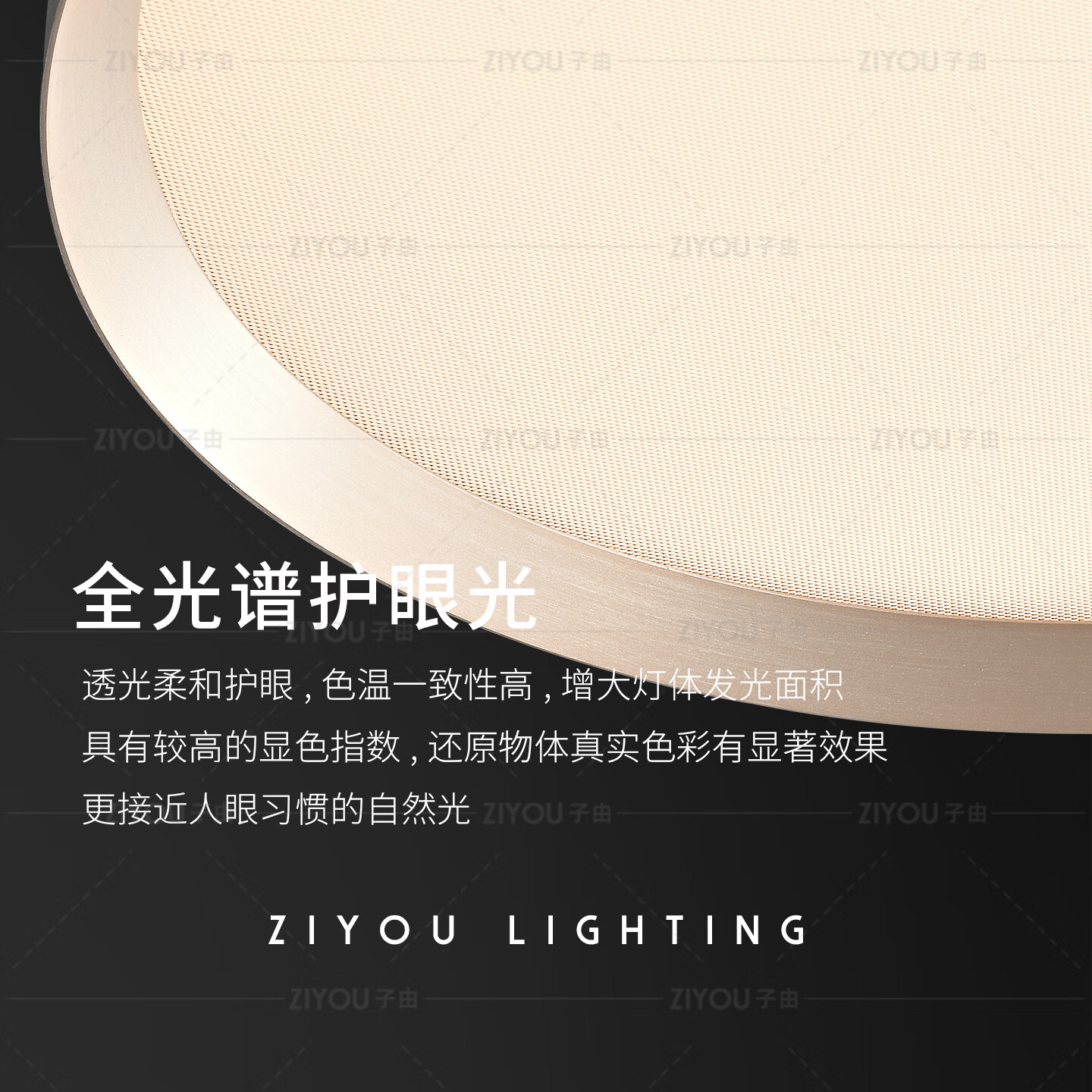 子由卧室吸顶灯 2025新款意式极简高级感圆形护眼书房主卧吸顶灯房灯 L50CM 拉丝灰(美国普瑞光源-无极调光)