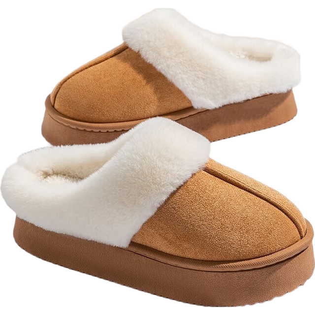 4.5CM厚底2026年新款麂皮绒外穿棉拖鞋女秋冬室内居家用毛毛棉 8805厚底4.5公分-黄色 36-37 适合35-36