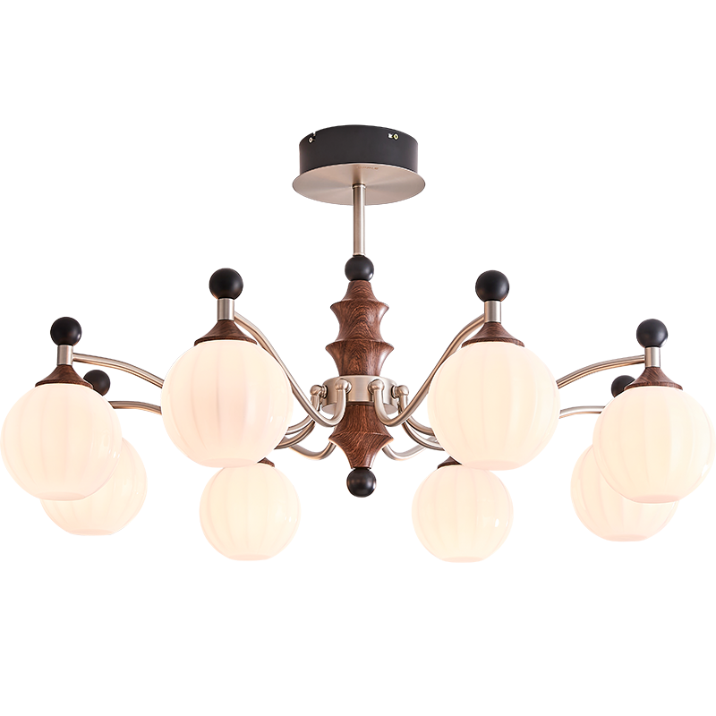 欧普照明（OPPLE）全光谱中古风护眼吊灯智能复古客厅餐厅宋氏美学吊灯 咖啡豆8头