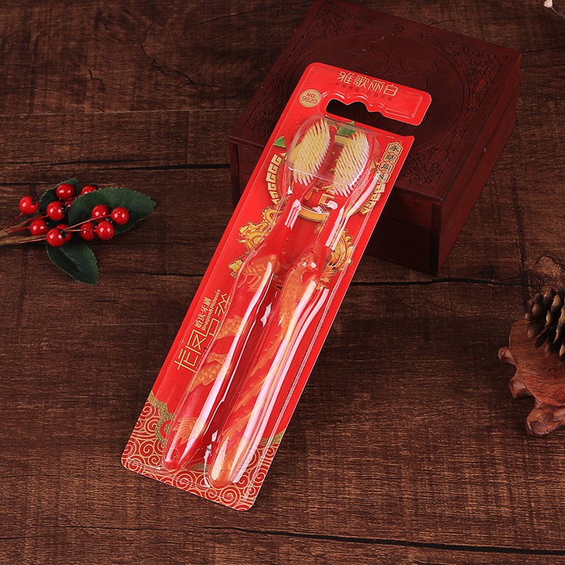 呓缘 结婚婚庆情侣刷牙杯子红色刷牙结婚洗漱杯子结婚皂盒牙刷牙具杯