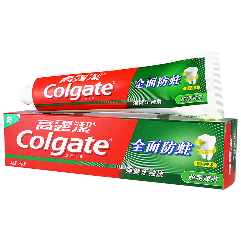 高露洁（Colgate）全面防蛀超爽薄荷味牙膏大容量250g 强健牙釉质清新口气